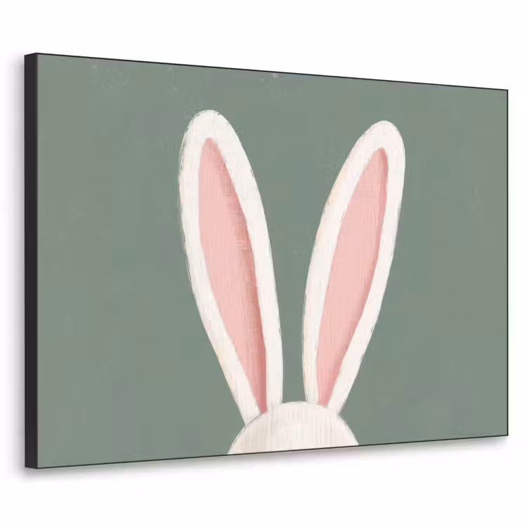 Hazen - Oren - Roze Textielframe zwart klein -3d