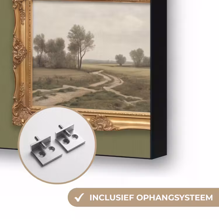 Hert - Bos - Natuur - Klassiek - Dieren Textielframe zwart klein -USP_ophangsysteemNL