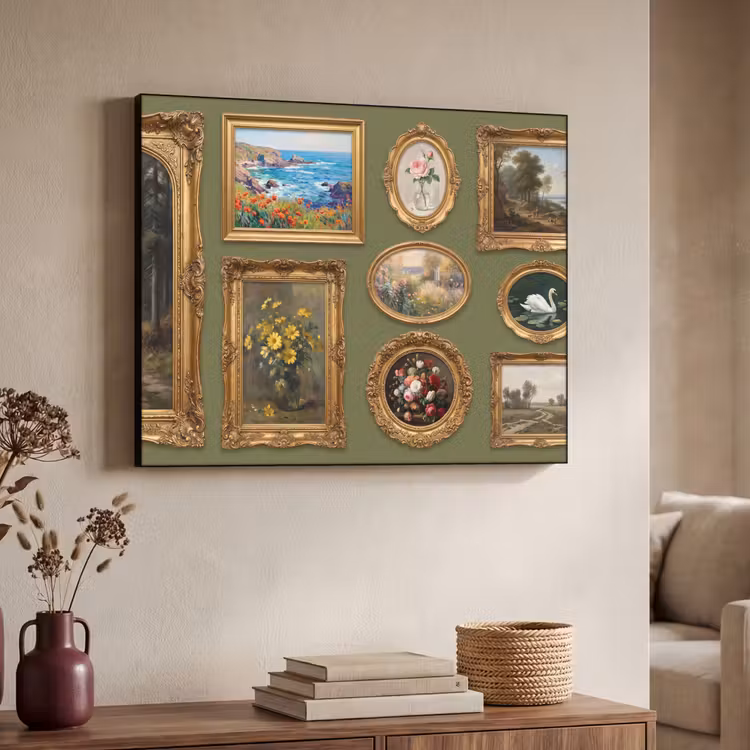 Hert - Bos - Natuur - Klassiek - Dieren Textielframe zwart klein -sfeer3