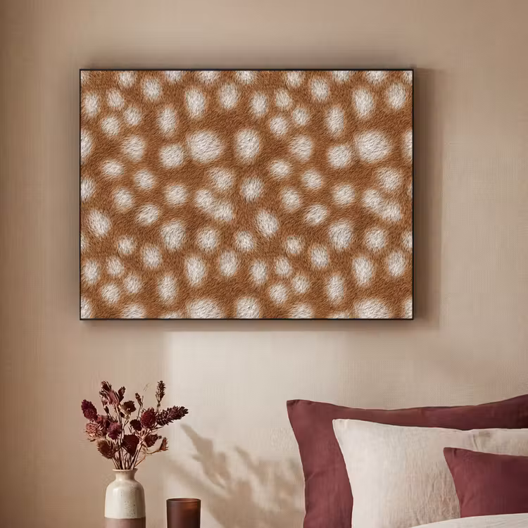 Hert - Bruin - Vacht Textielframe zwart klein 947 -sfeer1
