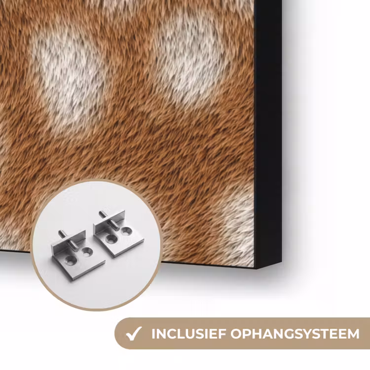 Hert - Bruin - Vacht Textielframe zwart klein 947 -USP_ophangsysteemNL