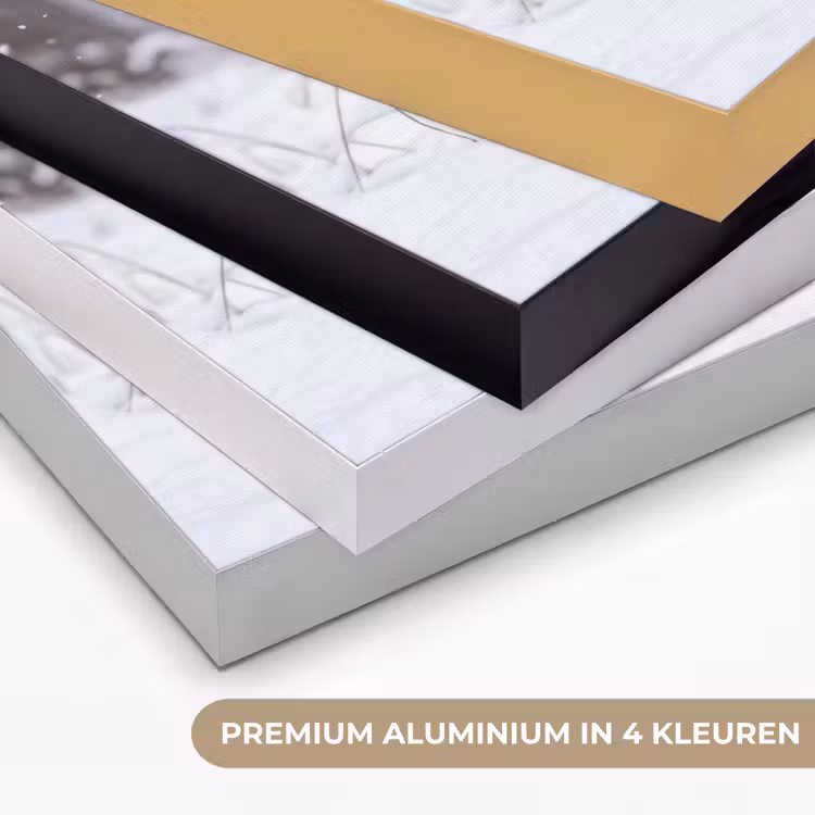 Hert - Sneeuw - Bos - Dieren - Vertederend Textielframe zwart klein -USP_kleurenNL
