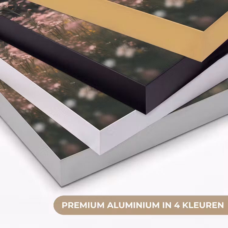 Hert - Wilde bloemen - Bos Textielframe zwart klein -USP_kleurenNL