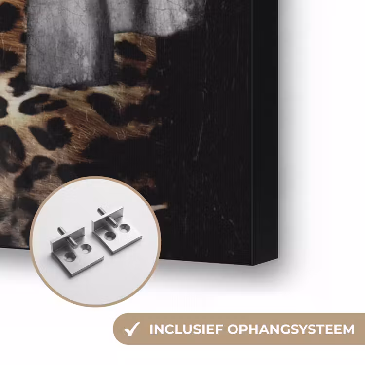 Het meisje met de parel - Johannes Vermeer - Panterprint Textielframe zwart klein -USP_ophangsysteemNL