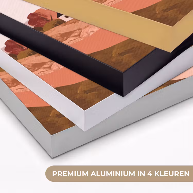 Heuvellandschap - Grafisch - Terracotta Textielframe zwart klein -USP_kleurenNL