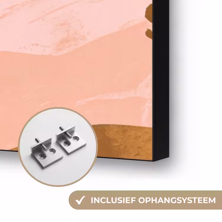 Heuvellandschap - Grafisch - Terracotta Textielframe zwart klein -USP_ophangsysteemNL