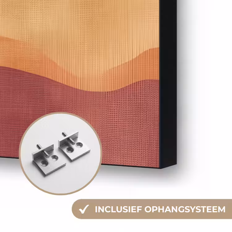 Heuvels - Palmbomen - Abstract Textielframe zwart klein -USP_ophangsysteemNL