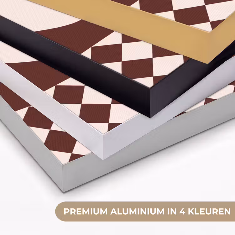 Hond - Abstract - Dieren - Modern - Bruin Textielframe zwart klein -USP_kleurenNL