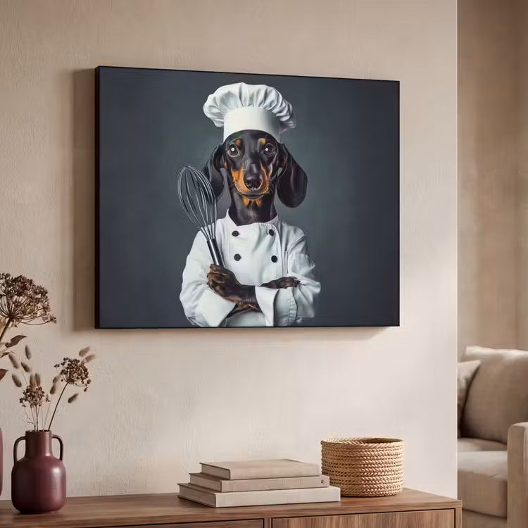Hond - Garde - Kok Textielframe - compleet frame klein -sfeer3