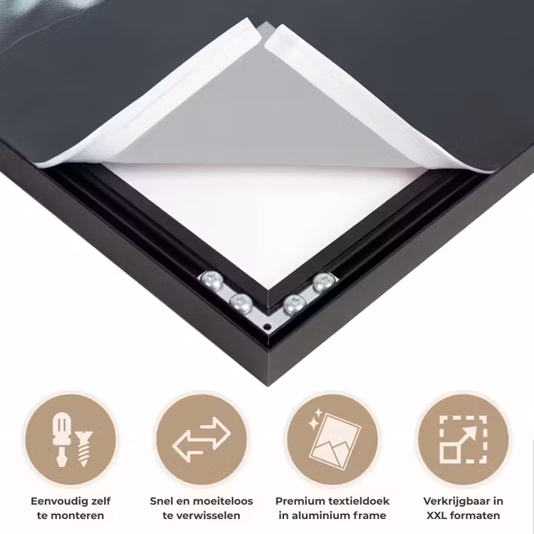 Hond - Garde - Kok Textielframe zwart klein -USP_closeupNL