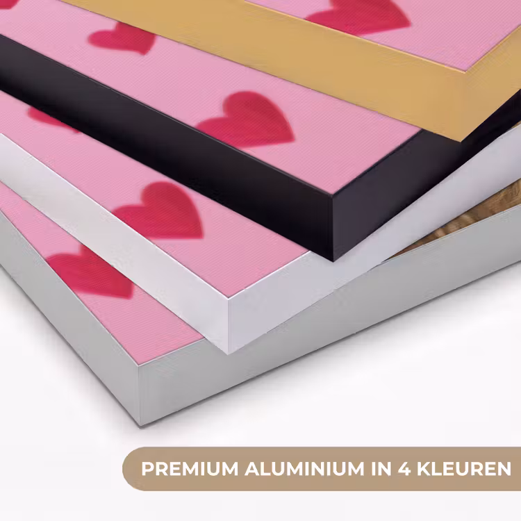 Hond - Kiss- Valentijn - Hartjes Textielframe zwart klein -USP_kleurenNL