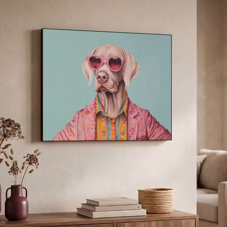 Hond - Overhemd - Bloemen - Bril Textielframe - compleet frame klein -sfeer3