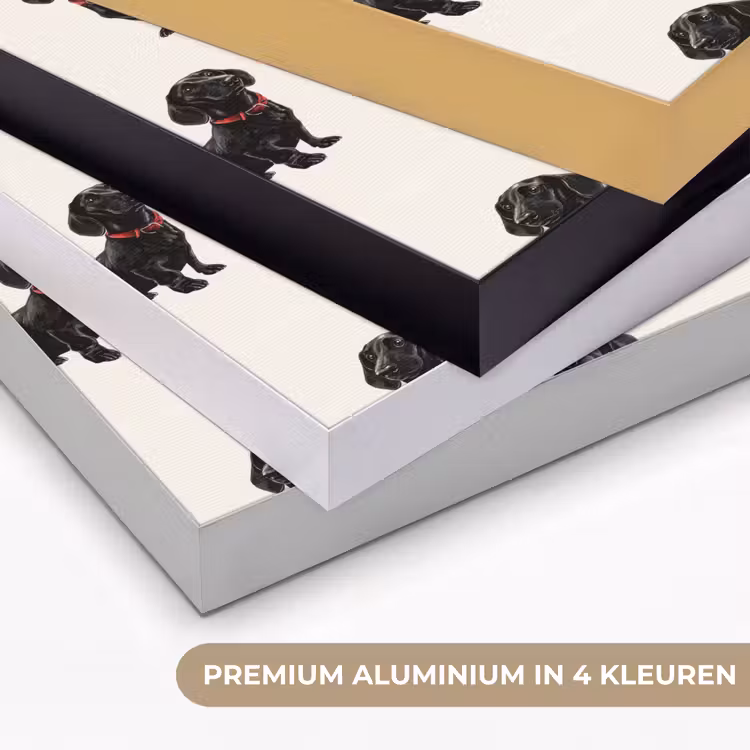 Hond - Patroon - Zwart Textielframe zwart klein 947 -USP_kleurenNL