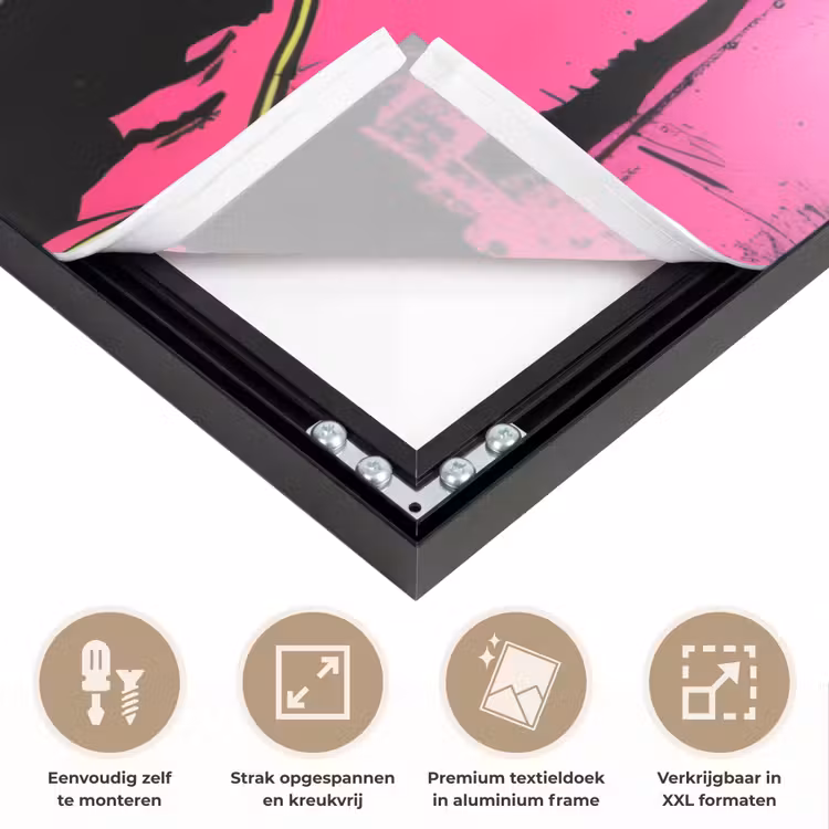 Hond - Zonnebril - Roze - Art Textielframe zwart klein -USP_feed_closeupNL