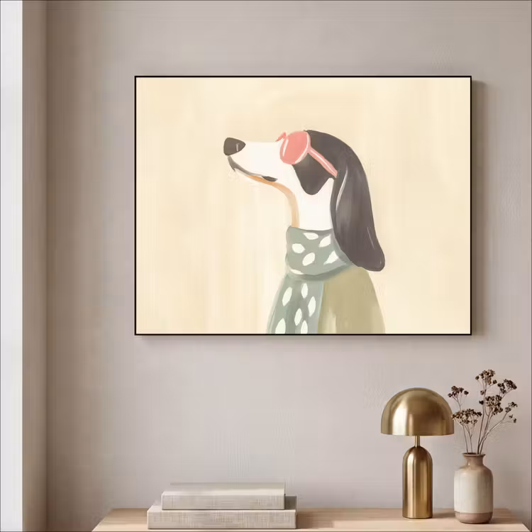 Hond - Zonnebril - Sjaal Textielframe zwart klein -sfeer2