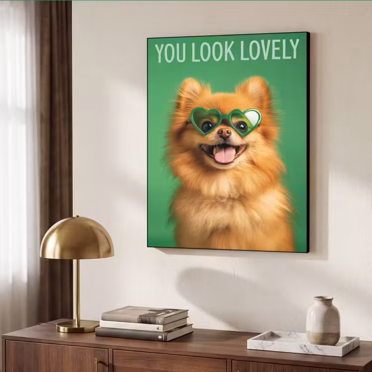 Hond - Zonnebril - Valentijn - Love Textielframe - compleet frame klein -sfeer3