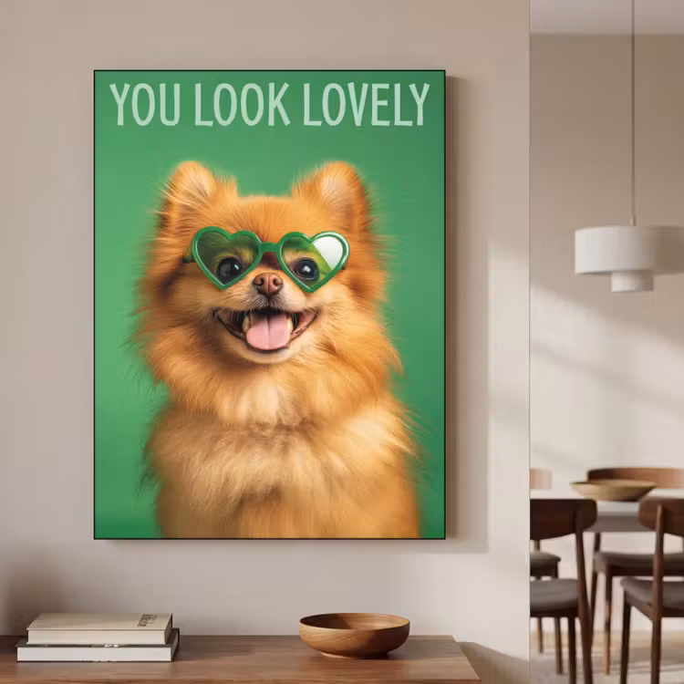 Hond - Zonnebril - Valentijn - Love Textielframe - compleet frame klein -sfeer2