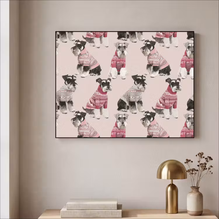 Honden - Truien - Rood Textielframe zwart klein 947 -sfeer2