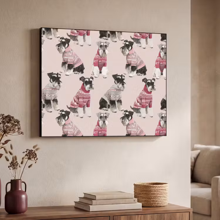 Honden - Truien - Rood Textielframe zwart klein 947 -sfeer3
