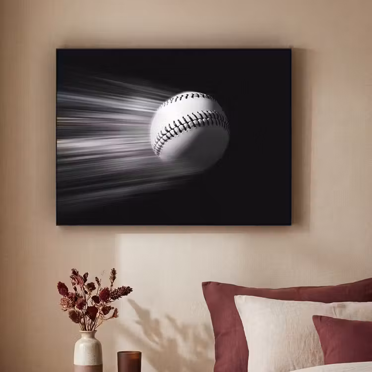 Honkbal - Wit - Vliegt Textielframe - compleet frame klein -sfeer1