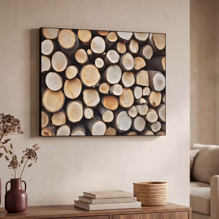 Hout - Boomstammen - Textuur Textielframe - compleet frame klein -sfeer3