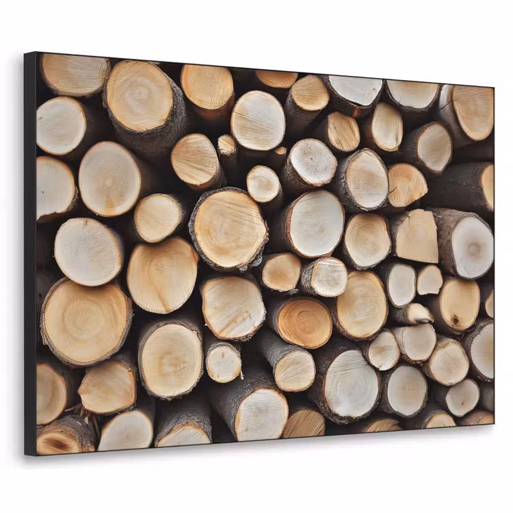 Hout - Boomstammen - Textuur Textielframe zwart klein -3d