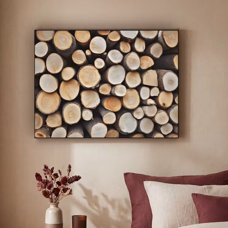 Hout - Boomstammen - Textuur Textielframe zwart klein -sfeer1