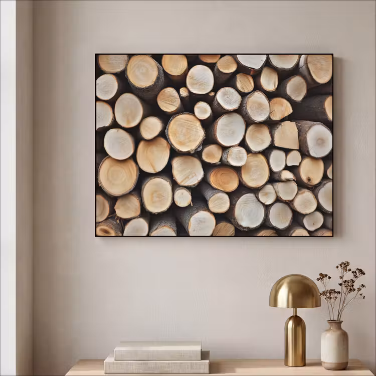 Hout - Boomstammen - Textuur Textielframe zwart klein -sfeer2