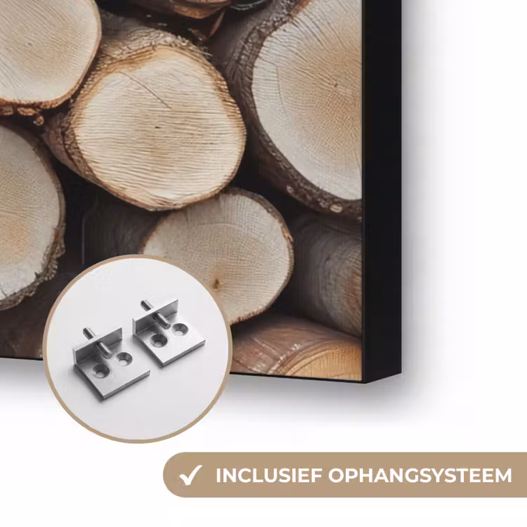Hout - Boomstammen - Textuur Textielframe zwart klein -USP_ophangsysteemNL