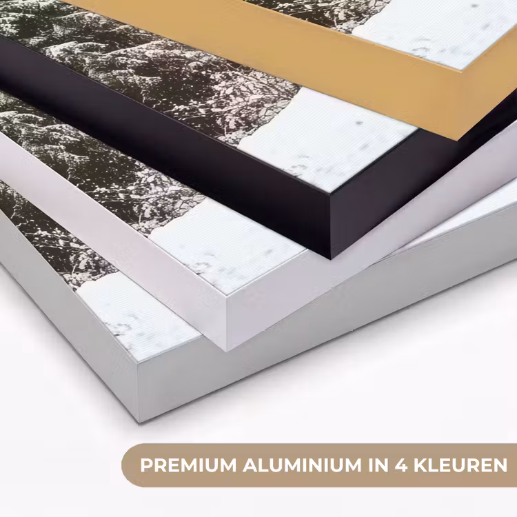 Huis - Bos - Winter - Natuur - Sneeuw Textielframe zwart klein -USP_kleurenNL