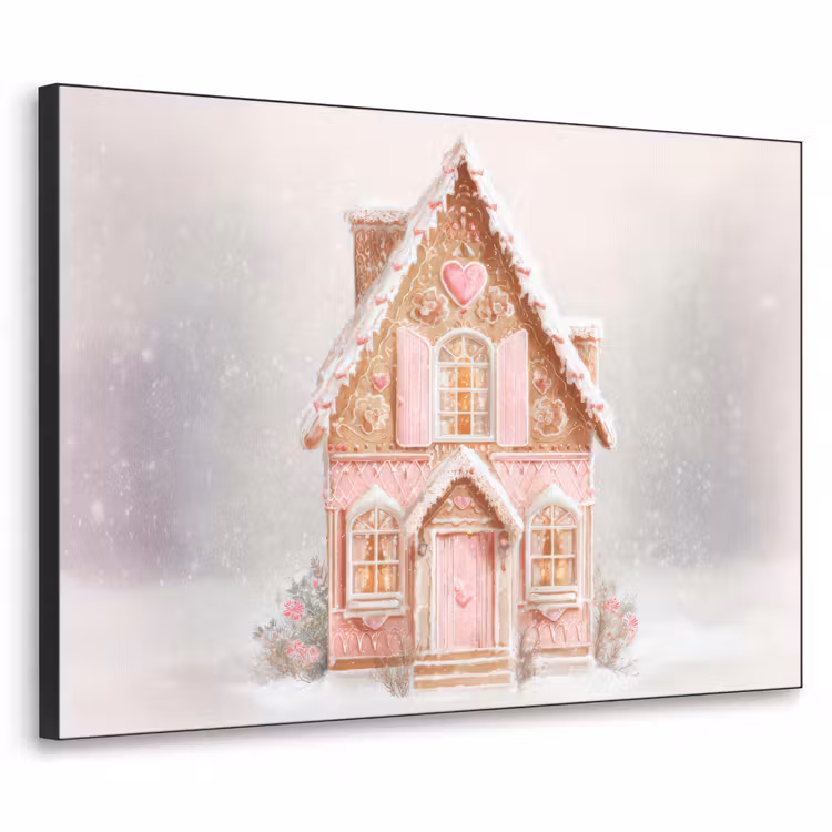 Huisje - Suiker - Pastel Textielframe - compleet frame klein -3d
