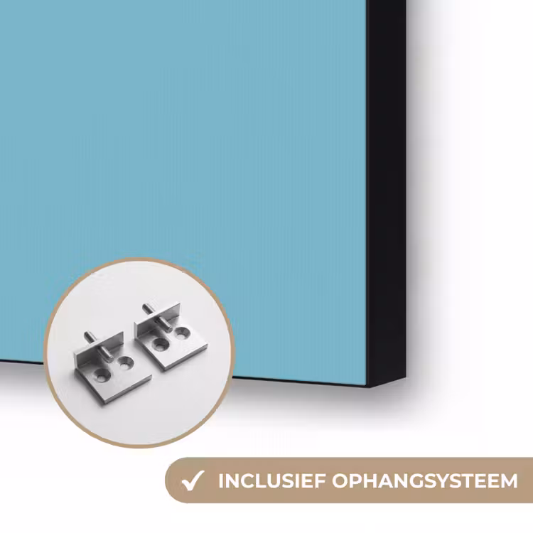 Ijsbeer - Lichtblauw - Minimalistisch Textielframe zwart klein -USP_ophangsysteemNL