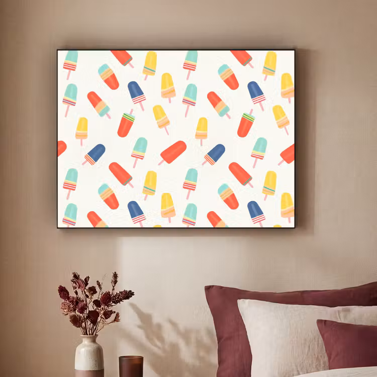 IJsjes - Speels - Kleurrijk Textielframe zwart klein 947 -sfeer1