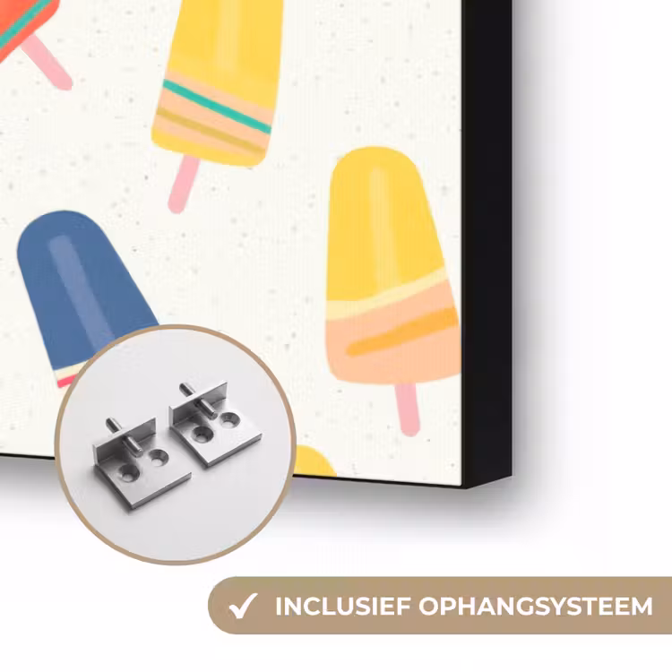 IJsjes - Speels - Kleurrijk Textielframe zwart klein 947 -USP_ophangsysteemNL