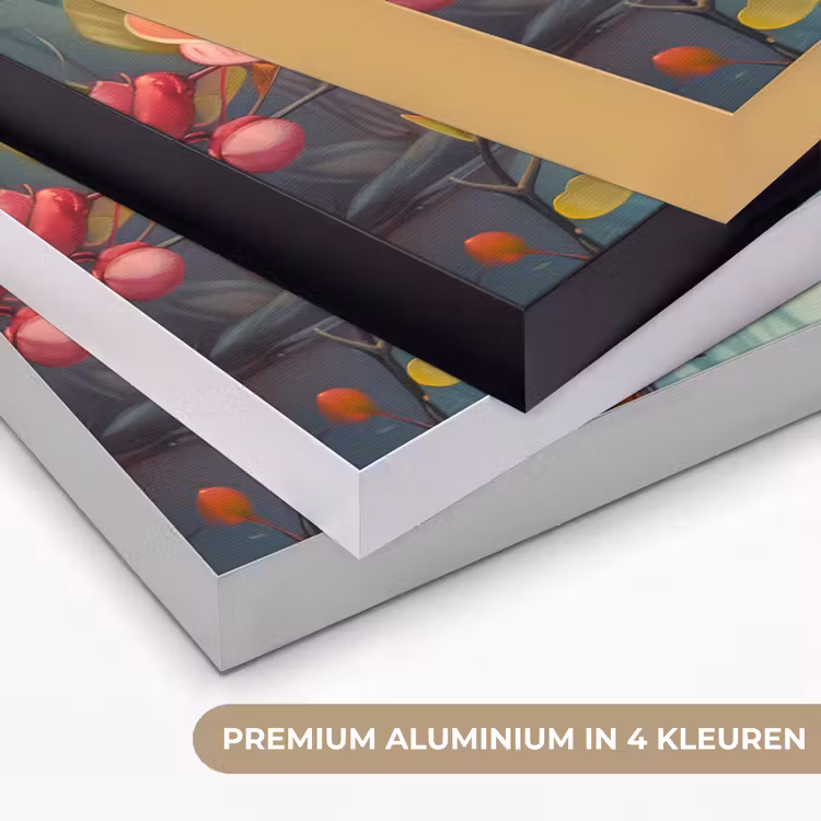 IJsvogel - Bloesem - Natuur - Vogels - Bloemen Textielframe zwart klein -USP_kleurenNL