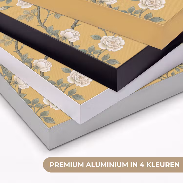 IJsvogels - Bloesem - Geel Textielframe zwart klein -USP_kleurenNL