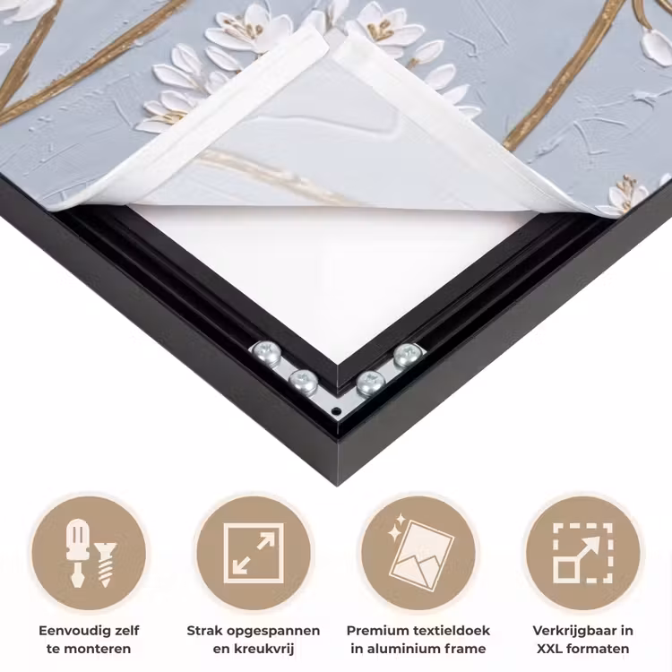 Illustratie - Bloemen - Blauw Textielframe zwart klein -USP_feed_closeupNL