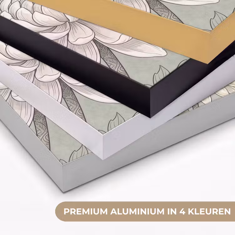 Illustratie - Bloemen - Groen Textielframe zwart klein -USP_kleurenNL