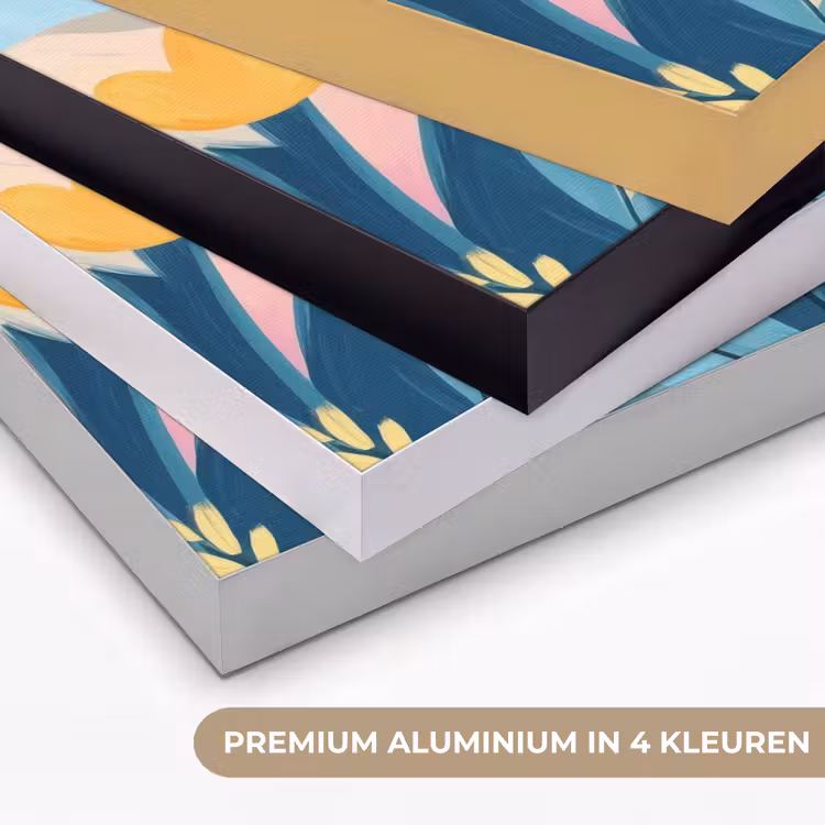 Illustratie - Bloemen - Kleurrijk Textielframe zwart klein -USP_kleurenNL