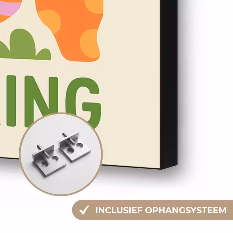 Illustratie - Bloemen - Quote - Kleurrijk Textielframe zwart klein -USP_ophangsysteemNL