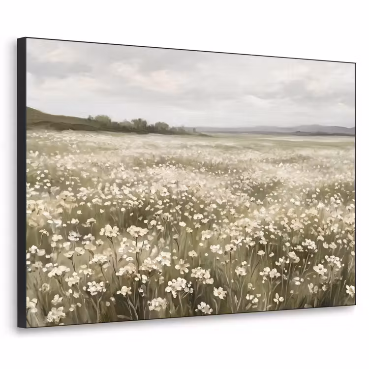 Illustratie - Landschap - Wit Textielframe zwart klein -3d