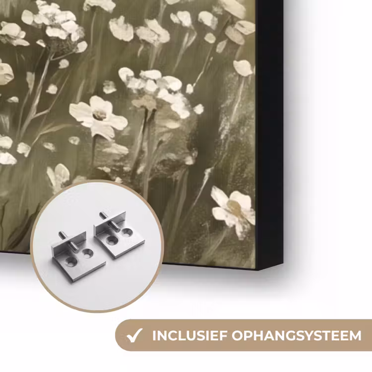 Illustratie - Landschap - Wit Textielframe zwart klein -USP_ophangsysteemNL