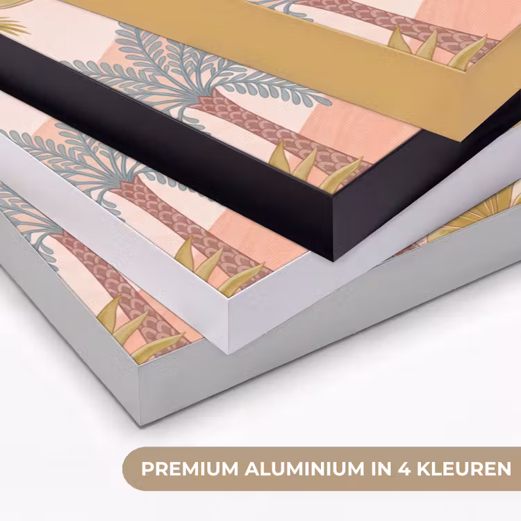 Illustratie - Palmbomen - Kleurrijk Textielframe zwart klein -USP_kleurenNL