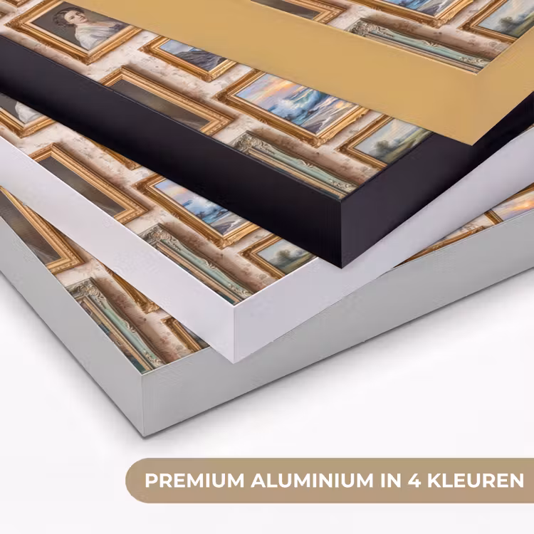 Interieur - Kunst - Collectie - Klassiek - Goud Textielframe zwart klein -USP_kleurenNL