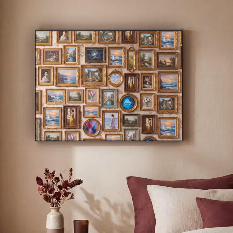Interieur - Kunst - Collectie - Klassiek - Goud Textielframe zwart klein -sfeer1