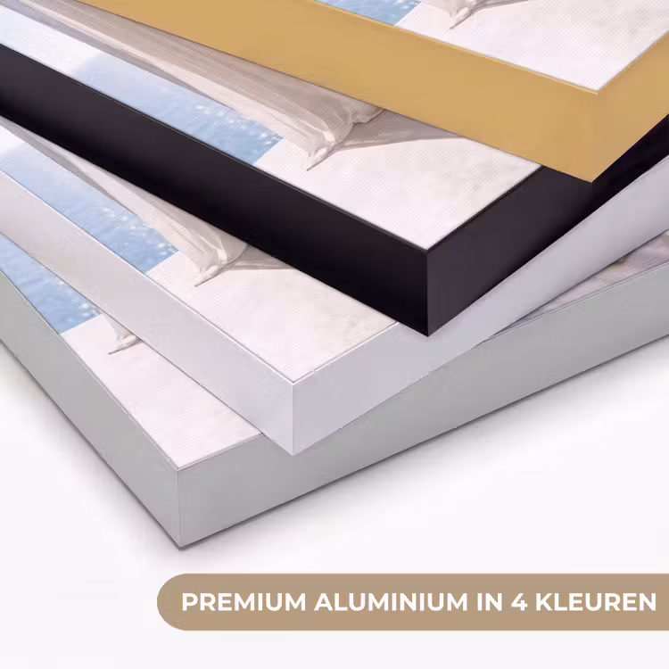 Interieur - Zeezicht - Modern - Rust - Beige Textielframe zwart klein -USP_kleurenNL