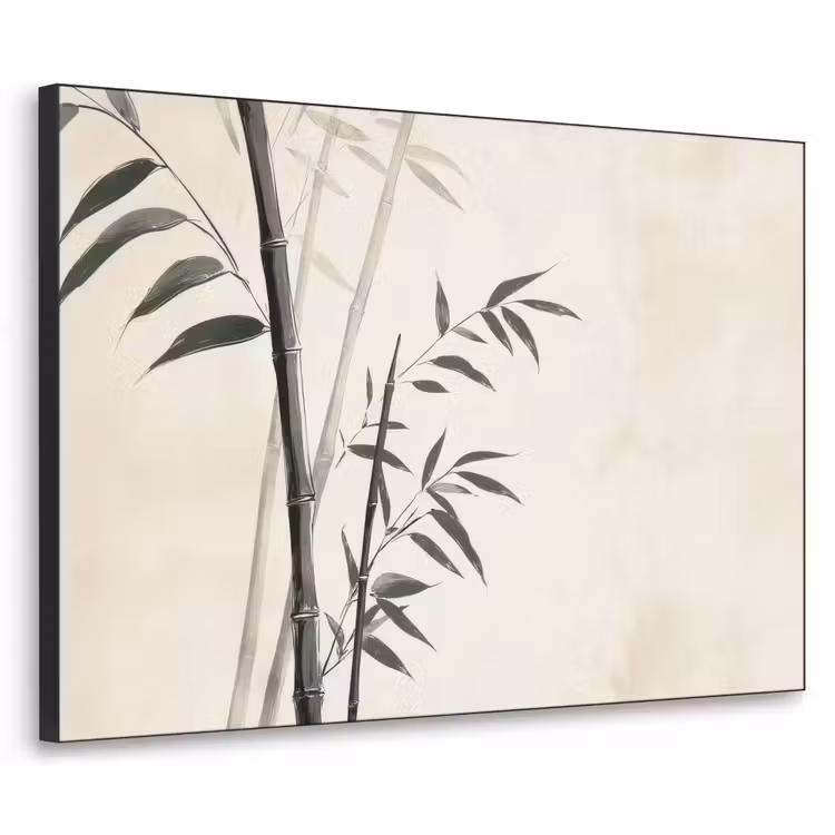 Japandi - Bamboe - Beige Textielframe - compleet frame klein -3d