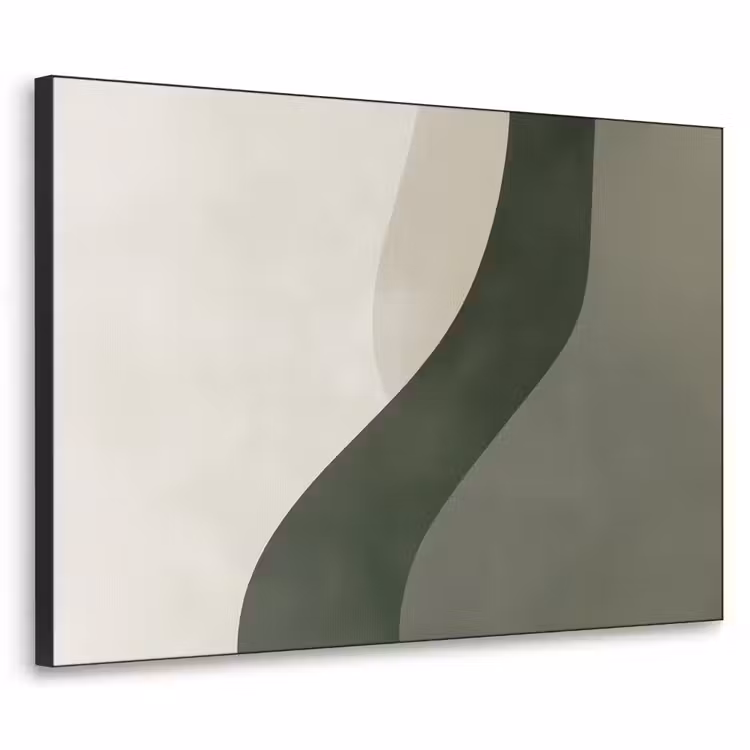 Japandi - Groen - Abstract - Modern Textielframe - compleet frame klein -3d