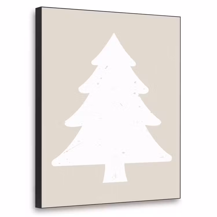 Japandi - Kerstboom - Beige - Kerstversiering Textielframe - compleet frame klein -3d