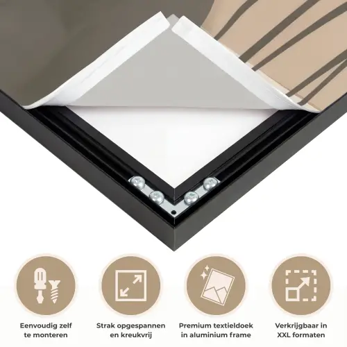 Japandi - Landschap - Beige Textielframe zwart klein -USP_feed_closeupNL